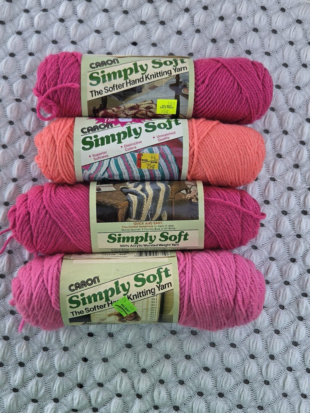 Caron Simply Soft Vintage Yarn - 2 Dark Tropical Pink, Tropical Pink And Coral